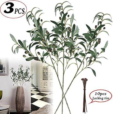 Artificial Plants Greenery Olive Branches Stems Fake Plants Green Leaves Fruits Branch Leaves for... | Amazon (US)