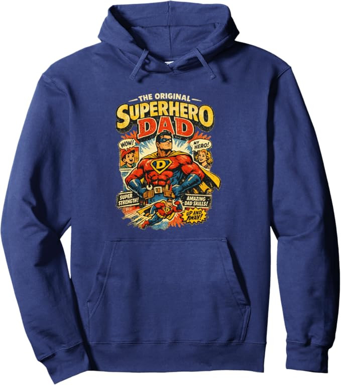 The Original Superhero Dad Vintage Comic Graphic Pullover Hoodie | Amazon (US)