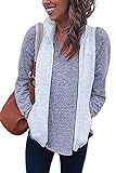 Alelly Women's Casual Soft Front Zip Waistcoat Sleeveless Lightweight Warm Fuzzy Sherpa Fleece Vest  | Amazon (US)