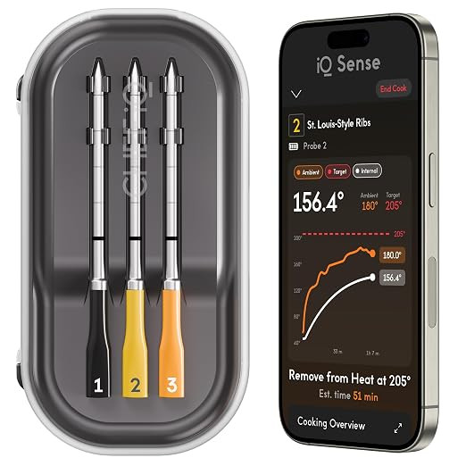 CHEF iQ Sense | Smart Wireless Meat Thermometer | 3 Ultra-Thin Probes | WiFi Unlimited Range | 10... | Amazon (US)