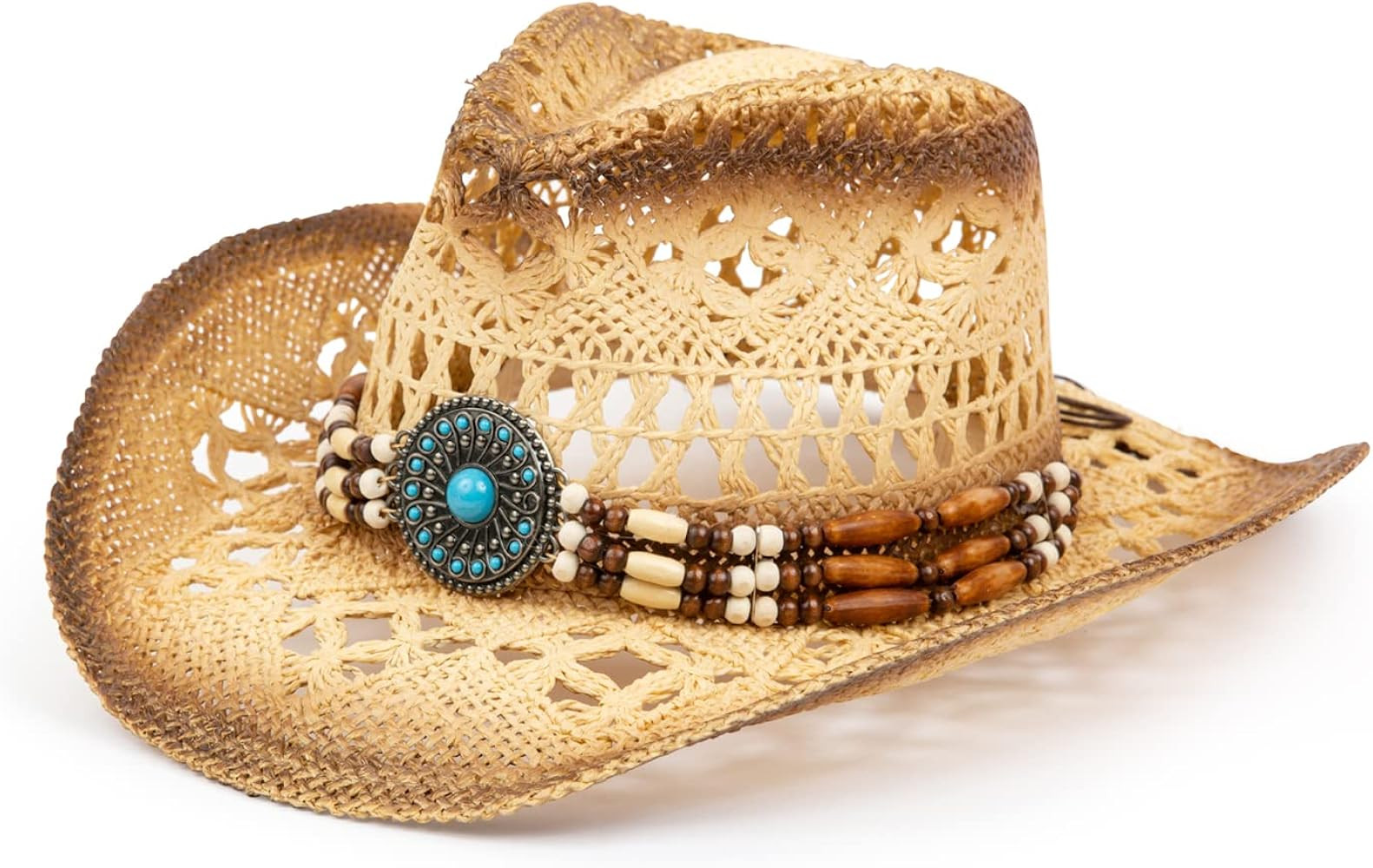 TOVOSO Straw Cowboy Hat for Women and Men with Shape-It Brim, Western Cowboy Hat | Amazon (US)