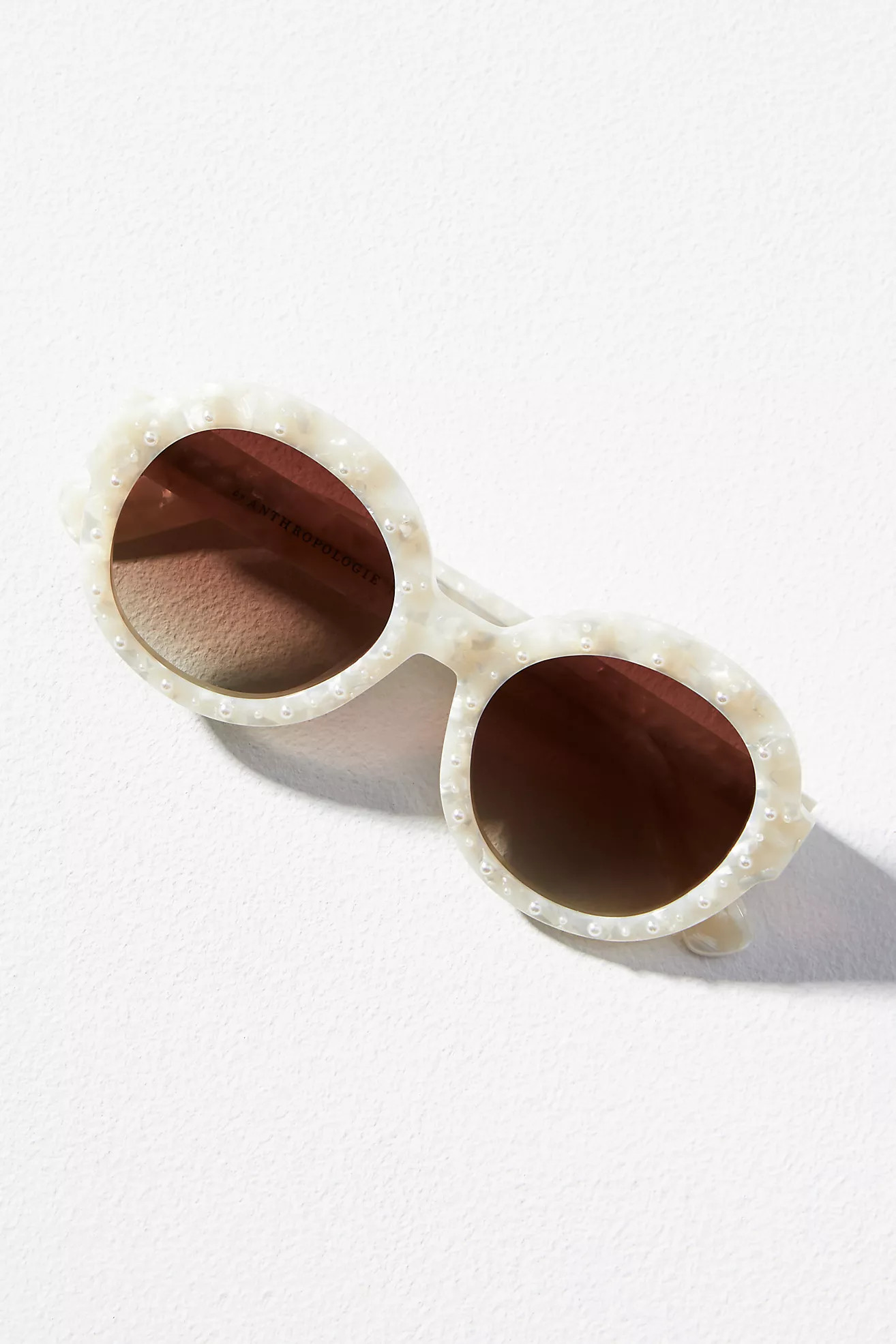 Pearl Shell Circle Sunglasses | Anthropologie (US)
