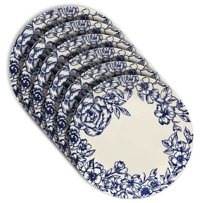 Crown Collections CC603-106 10 Inch Zanzibar Dinnerware Melamine Plates, Spanish Floral Design (B... | Walmart (US)