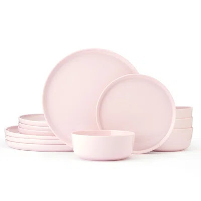 Madison Pink 12-Pc Dinnerware Set, Service For 4, Bone China | Perigold