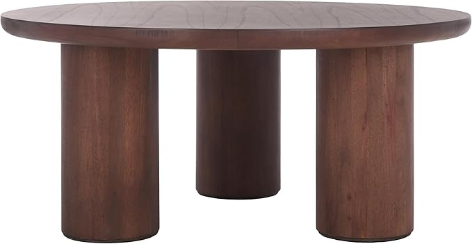 SAFAVIEH Furniture - Mork 3-Leg Round Coffee Table - Brown - Solid Wood - Modern Tripod Design - ... | Amazon (US)