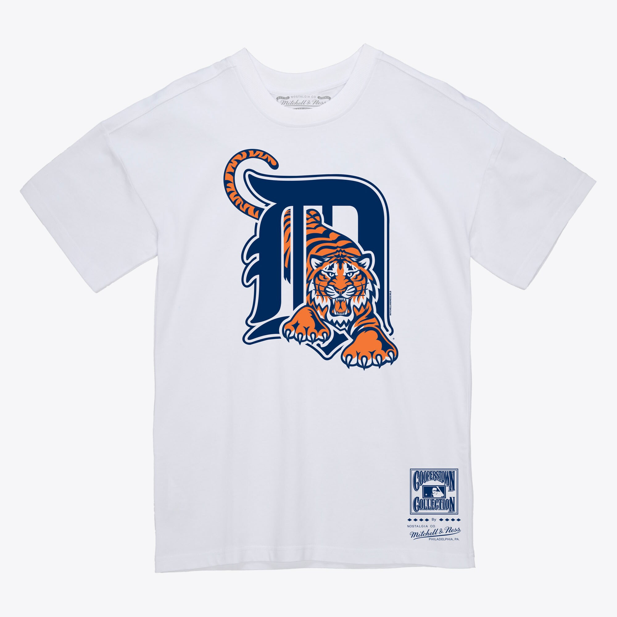 Men's  White Detroit Tigers Cooperstown Collection Logo 3.0 T-Shirt | Mitchell & Ness