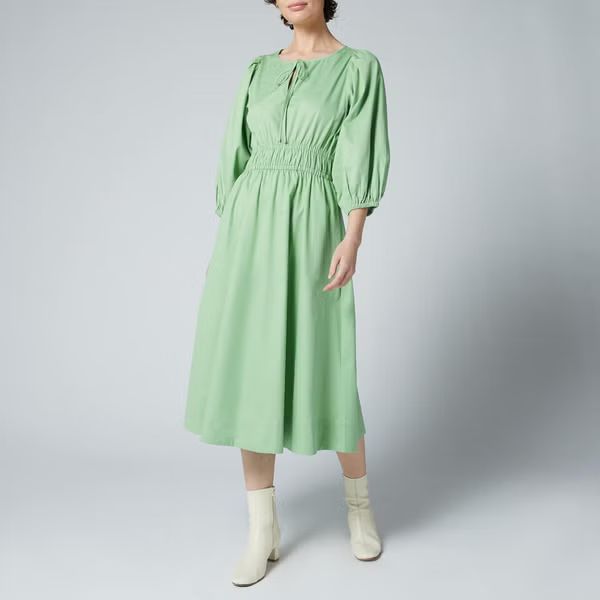 Kitri Women's Medora Green Cotton Dress - Green | Coggles (Global)