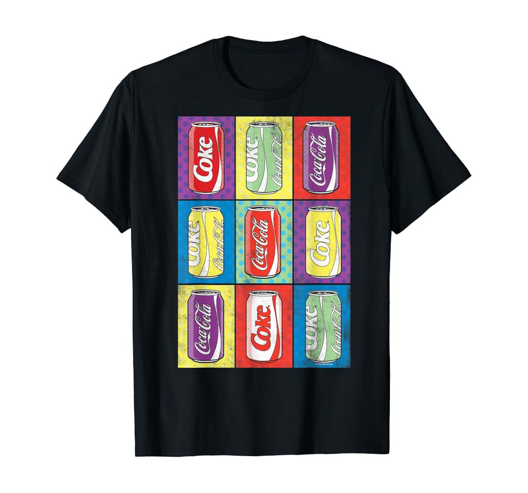 Coca-Cola Retro Pop Art Cans Vintage Graphic T-Shirt | Amazon (US)