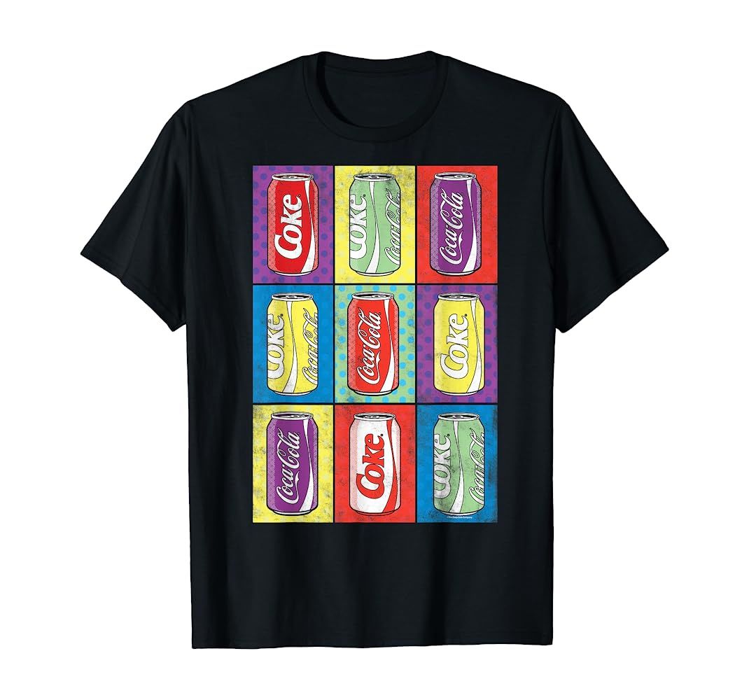 Coca-Cola Retro Pop Art Cans Vintage Graphic T-Shirt | Amazon (US)