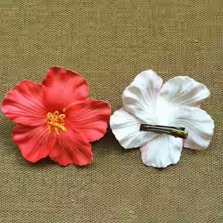 HOOUN Multi Colours Foam Hawaiian Rose Flower Hibiscus Flower Bridal Hair Clip Jewelry-Red | Walmart (US)