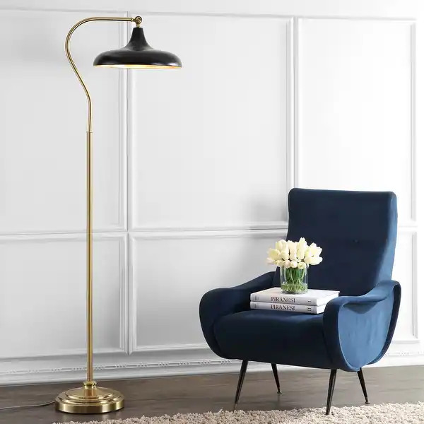 SAFAVIEH Lighting 68-inch Stefan Black Floor Lamp - 21" x 15.8" x 68" | Bed Bath & Beyond