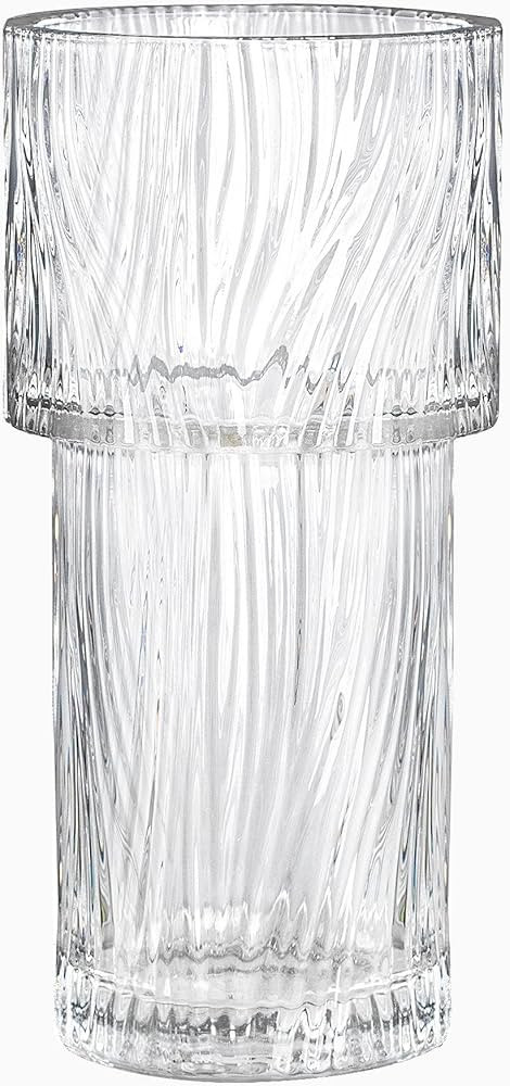 Ribbed Vase,Flower Vases.Large Glass Vase,Clear Flower Vase.Vase for Flower.Vases for Living Room... | Amazon (CA)