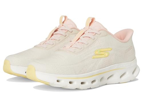 Skechers Women's Go Walk Glide Step 2.0 Maria Hands Free Slip-Ins Sneaker, Natural/Pink, 9.5 | Amazon (US)