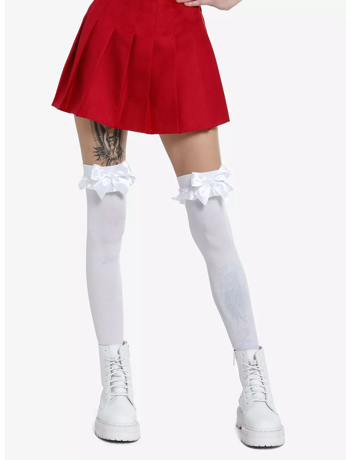 Leg Avenue White Bow Thigh Highs | Hot Topic