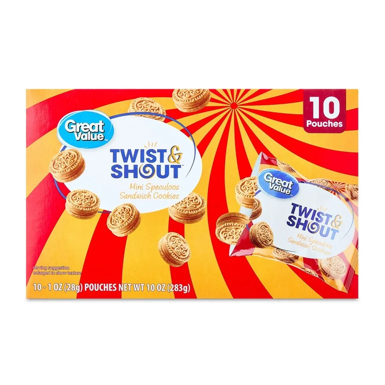 Great Value Twist & Shout Mini Speculoos Sandwich Cookies, 1 oz, 10 Count | Walmart (US)