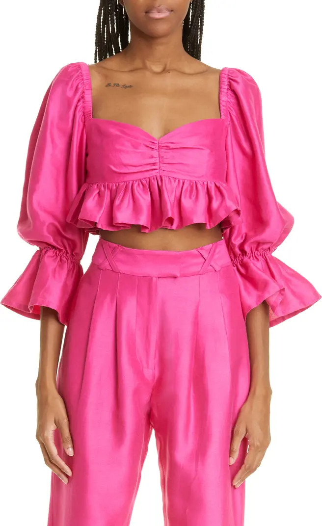 ALEMAIS Blaire Ruffle Blouson Crop Top | Nordstromrack | Nordstrom Rack