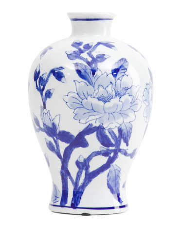 2.5x10.5in Magnolia Pattern Accent Vase | TJ Maxx