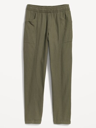 High-Waisted Cropped Linen-Blend Tapered Pants for Women | Old Navy (US)