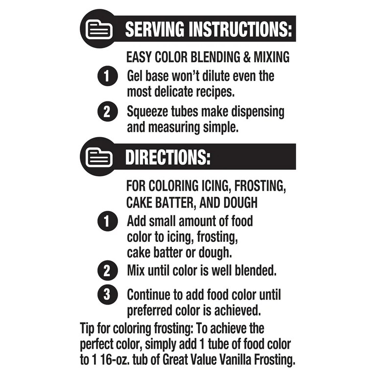 Great Value Gel Food Colors, Classic Colors, 2.7 Ounces | Walmart (US)