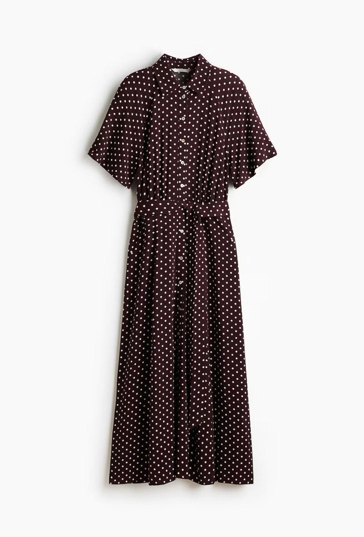 Brown and white polka dot midi shirt dress 

#LTKSeasonal