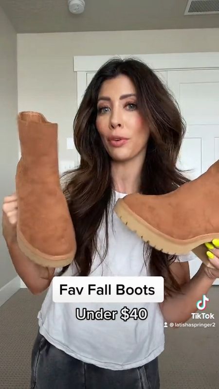 Fav fall boots under $40! 
1st look size small in flannel and leggings 
2nd look size 25 in jeans and xs in sweater 
3rd look size xs in dress and small I’m Jacket! #boots #falllooks #falloutfits 

#LTKSeasonal #LTKshoecrush #LTKunder50