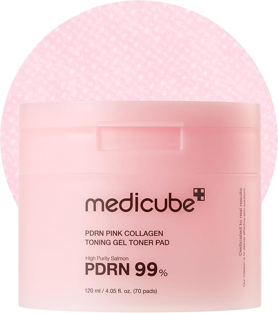medicube Salmon DNA PDRN Pink Collagen Jelly Pad | Korean Gel Toner Pads with Niacinamide, Madeca... | Amazon (US)