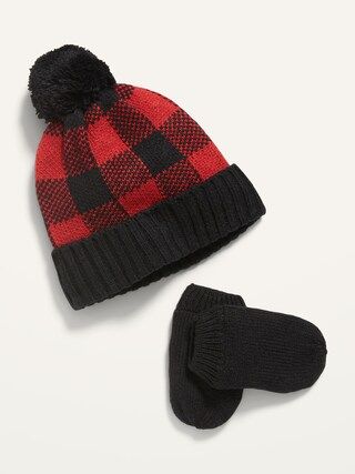 Unisex Printed Pom-Pom Beanie and Mittens Set for Toddler | Old Navy (US)