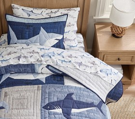 Patchwork Heritage Shark Quilt &amp; Shams | Pottery Barn Kids