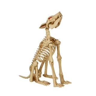 2.5 ft Animated Skeleton Wolf with LED Eyes Halloween Animatronic | The Home Depot