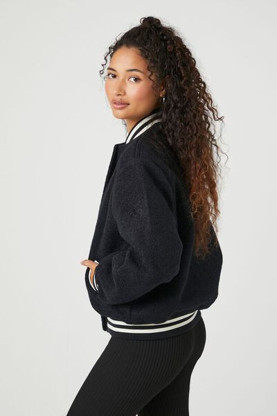 Varsity-Striped Letterman Jacket | Forever 21 (US)