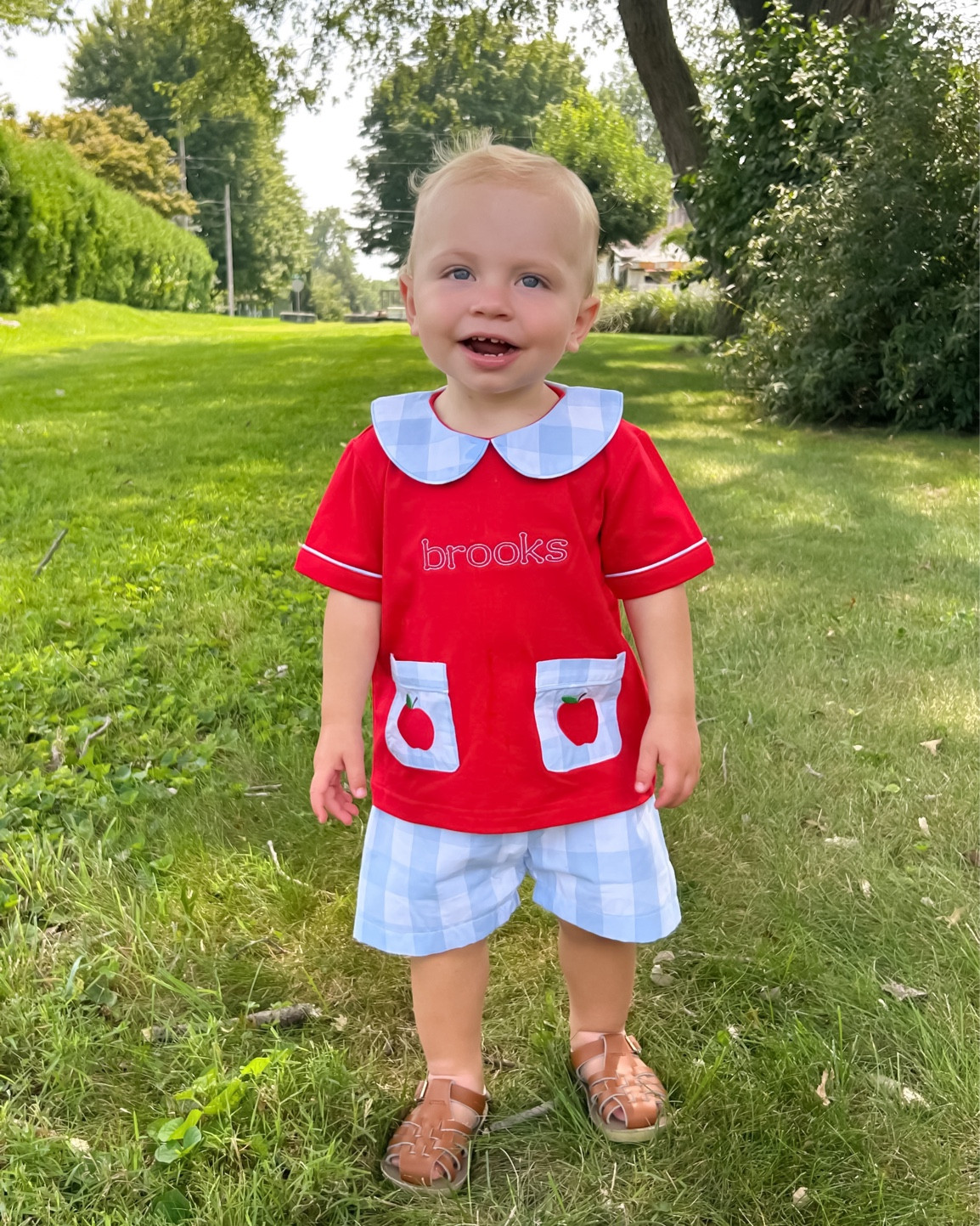 Back to school outfit 🍎 Brooks is wearing his normal size 18m in this! 

#LTKBaby #LTKKids #LTKBacktoSchool