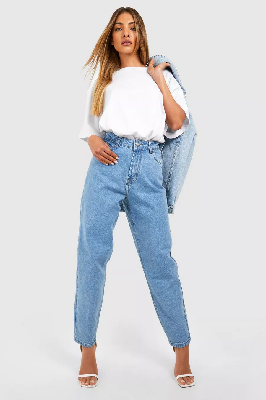 Basic High Rise Mom Jeans | boohoo (US & Canada)
