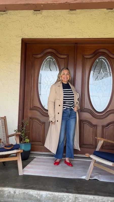 This is my go to look for Parisian chic! I have more than already gotten tons of wear out of this striped sweater! The trench coat in under $100 & a classic. The red flats are so chic right now & add a nice touch of color to the outfit. Sweater & jacket XS, jeans are 2 I cut the bottoms to show some ankle
.
.
2024 spring fashion, spring capsule wardrobe, 2024 clothing trends for women, grown women outfits, spring 2024 fashion, spring outfits 2024 trends, spring outfits 2024 trends women over 40, spring outfits 2024 trends women over 50, white pants, brunch outfit, summer outfits, summer outfit inspo, outfits with white pants,sandals, cute spring dress, cute spring dresses casual knee length, cute spring dresses short, petite fashion, petite pants, petite trousers, petite fashion over 50, effortlessly chic outfits, effortlessly chic outfits spring, spring capsule wardrobe 2024, spring capsule wardrobe 2024 travel





#LTKbeauty #LTKunder100 #LTKstyletip #LTKunder50 #LTKshoecrush #LTKover40 #LTKSeasonal #LTKVideo #LTKtravel