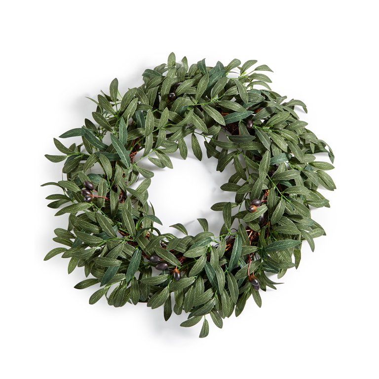 Martha Stewart Collection La Dolce Vita Olive Leaf Artificial Wreath 5.4 x 6.7 | Walmart (US)