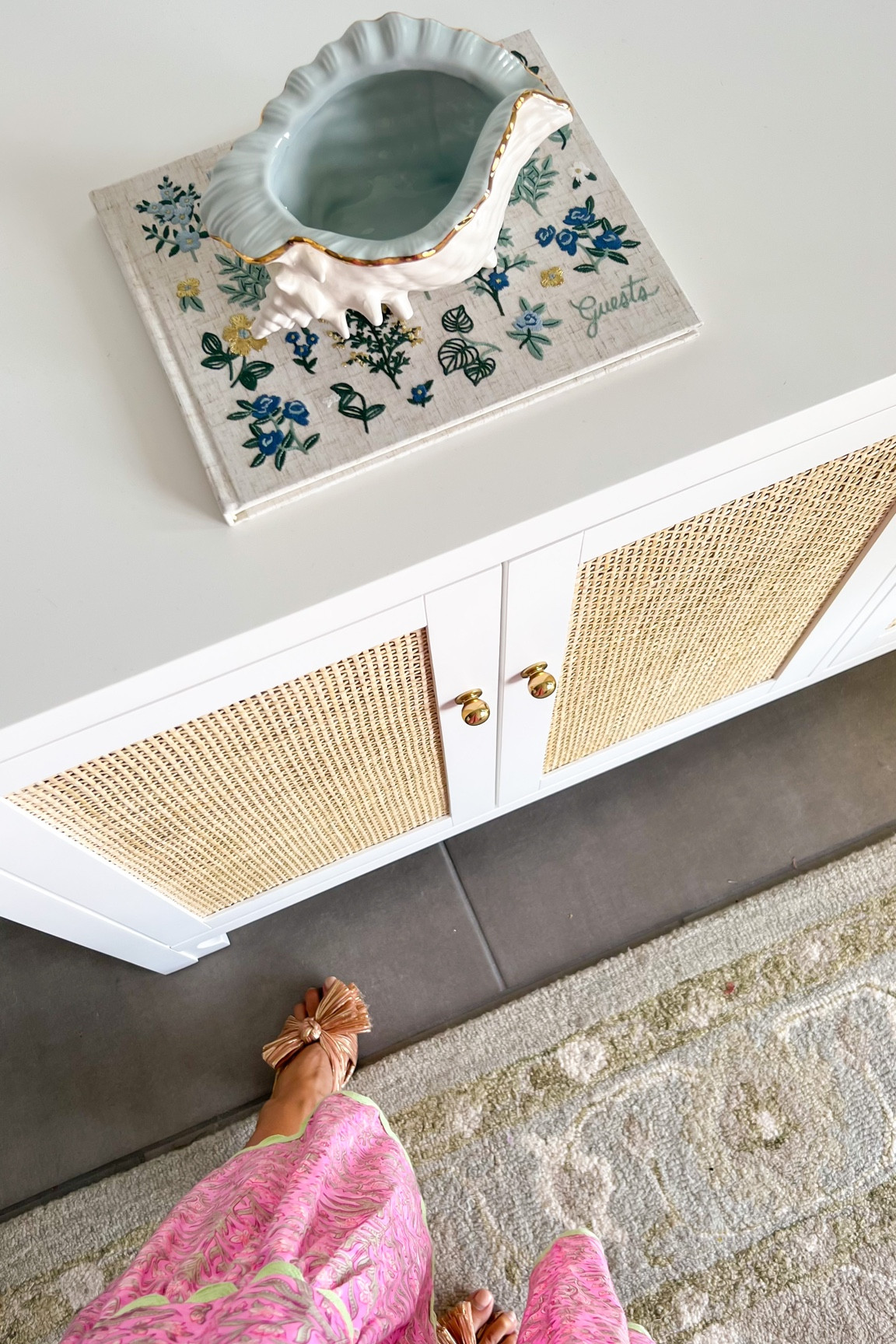 The cutest guest book with blue embroidered flowers, makes me want to stock up! Coastal rattan console 

#LTKSeasonal #LTKhome #LTKFind