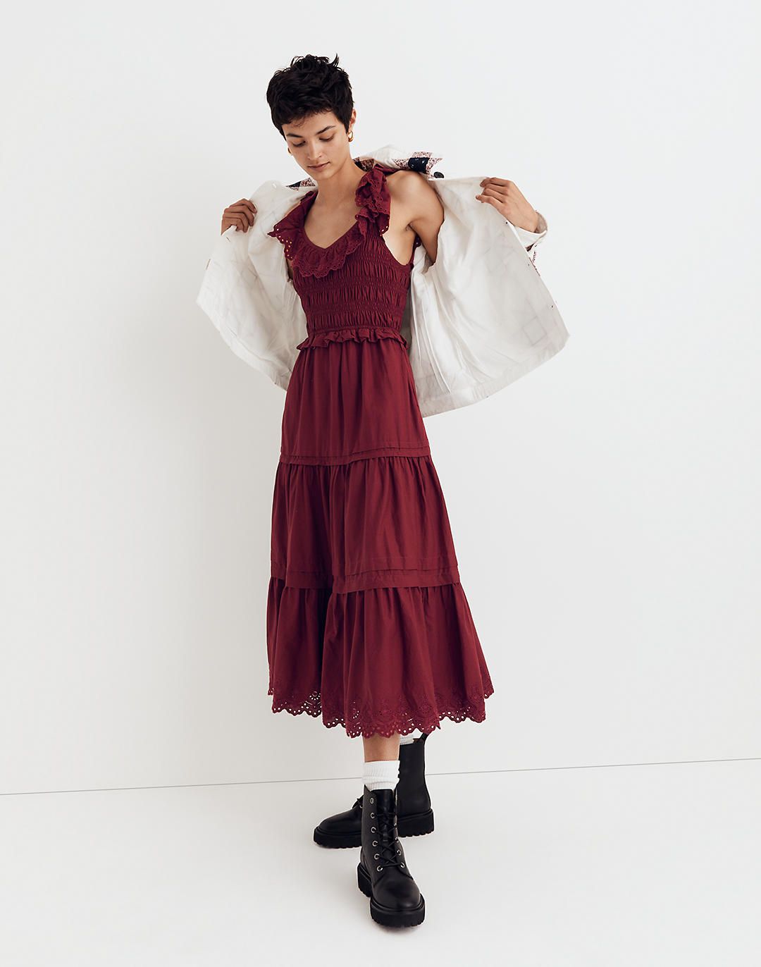 Lucie Embroidered Cotton Midi Dress | Madewell