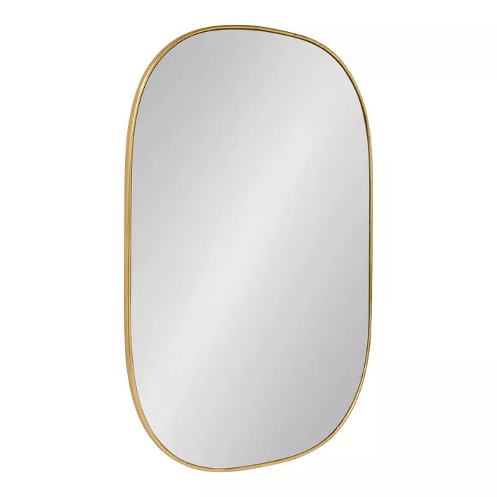 24" x 36" Caskill Capsule Framed Wall Mirror Gold - Kate and Laurel | Target