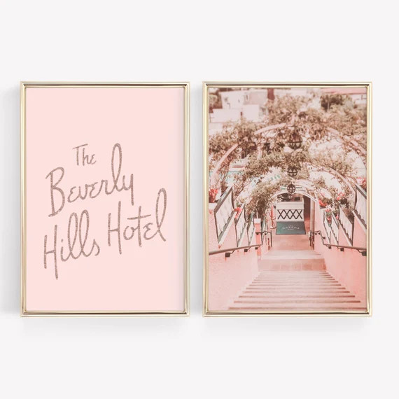 Beverly Hills Print Set Beverly Hills Hotel Pink BEST | Etsy | Etsy (US)
