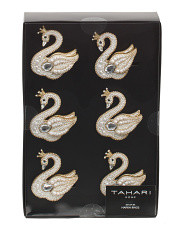 Set Of 6 Beaded Swan Napkin Rings | Marshalls