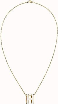 Yuangu Classic Letter Design 18K Gold Plated Girl Necklace Colorful Color Optional Women's Gift | Amazon (US)