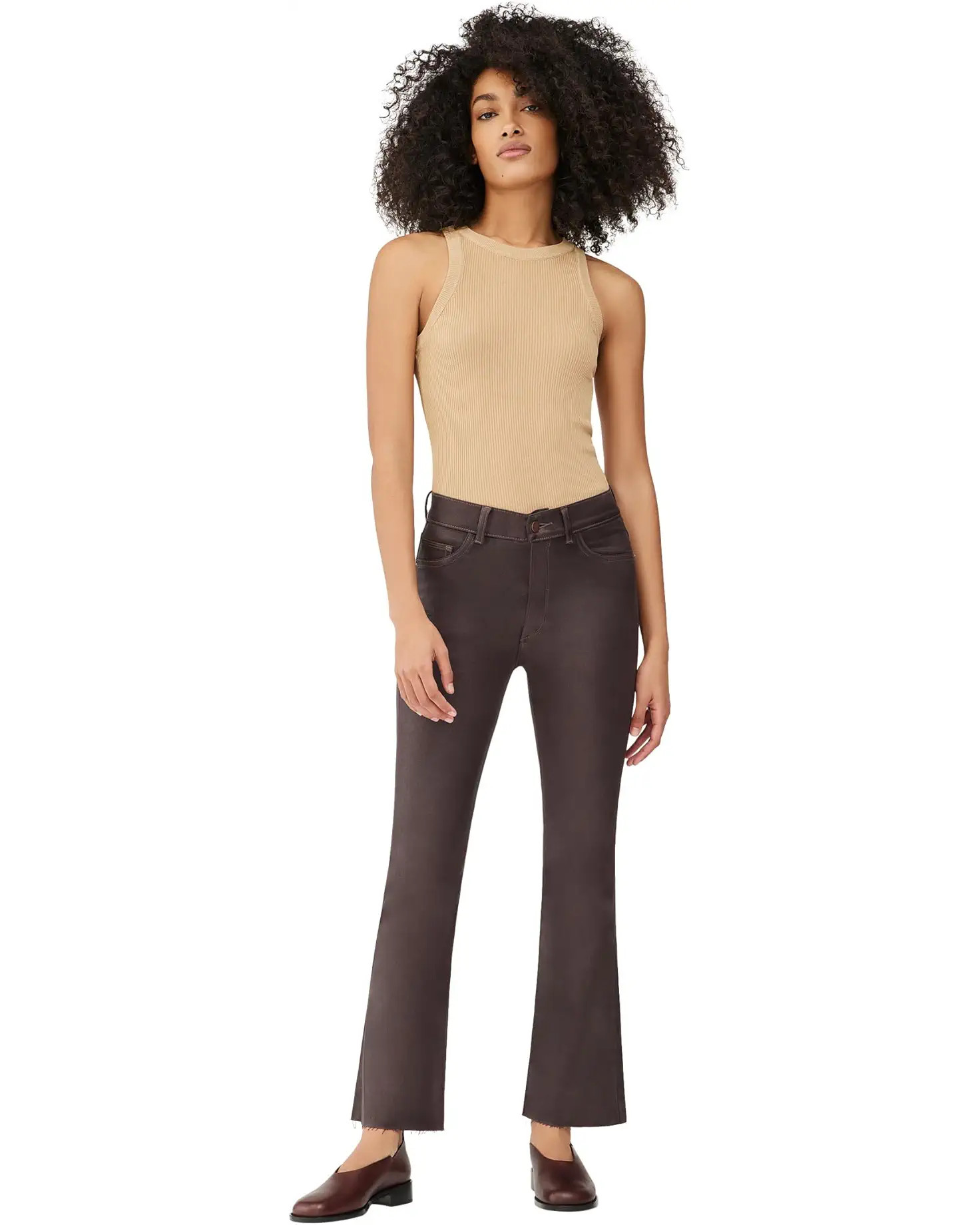 DL1961 Bridget Boot High-Rise Crop Jeans in Chestnut | Zappos