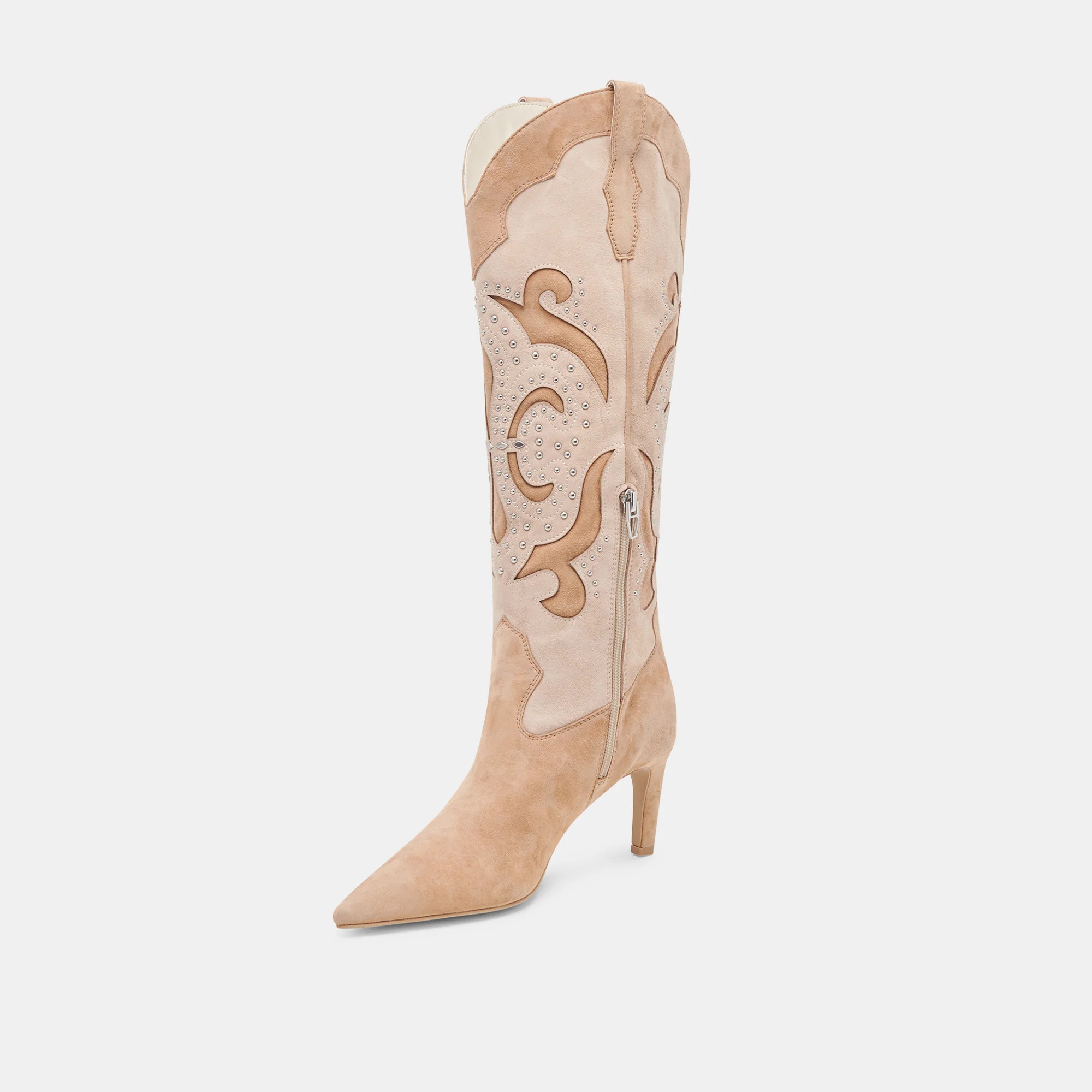 FINLEY STUD BOOTS CAMEL SUEDE | DolceVita.com