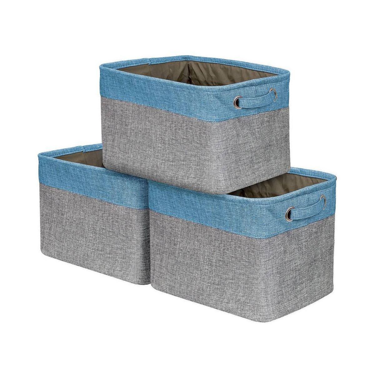 Sorbus 3pk Twill Storage Basket Set Aqua | Target