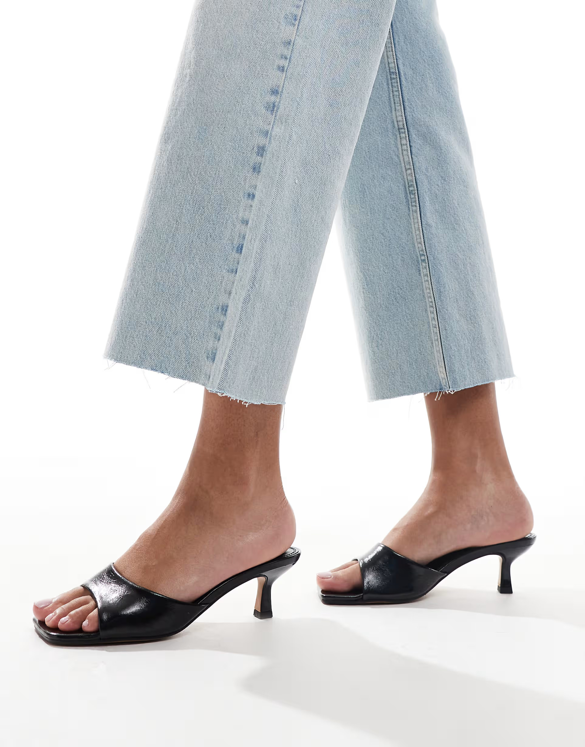 ASOS DESIGN Hyper kitten heeled mules in black | ASOS (Global)