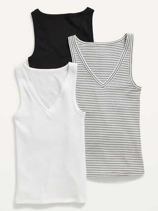 Slim-Fit First Layer Rib-Knit Tank Top 3-Pack for Women | Old Navy (US)