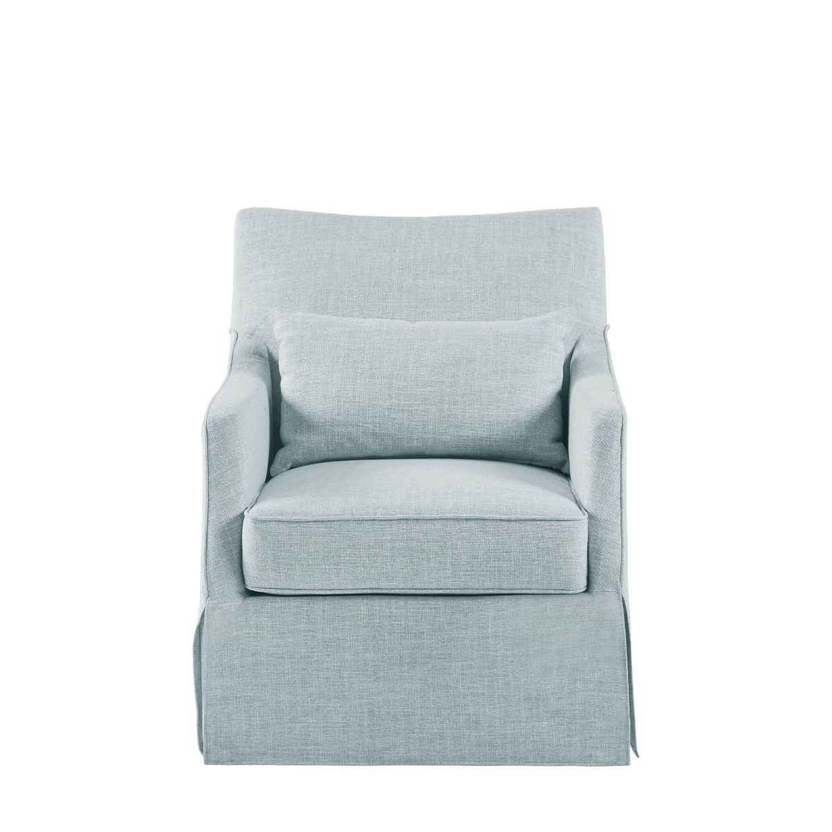 London Skirted Swivel Chair Light Blue - Martha Stewart | Target