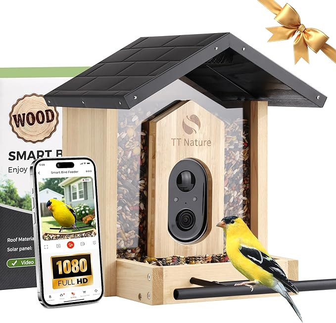 TT Nature Bird Feeder with Camera, Upgraded 1.5L Smart Birdhouse Al Identify for 10000 Plus Speci... | Amazon (US)