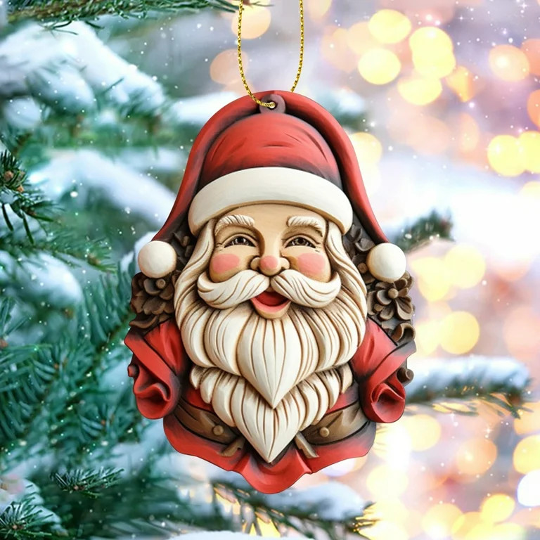 CheAAlet Christmas Tree Ornaments - Santa Claus Resin Crafts for Festive Decorations - Acrylic Ha... | Walmart (US)