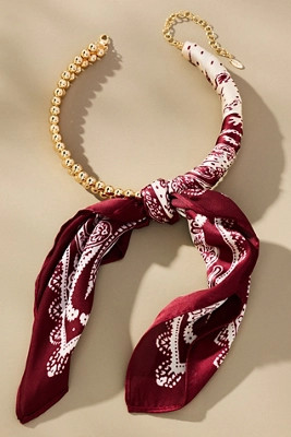 Beaded Silk Scarf Collar Necklace | Anthropologie (US)