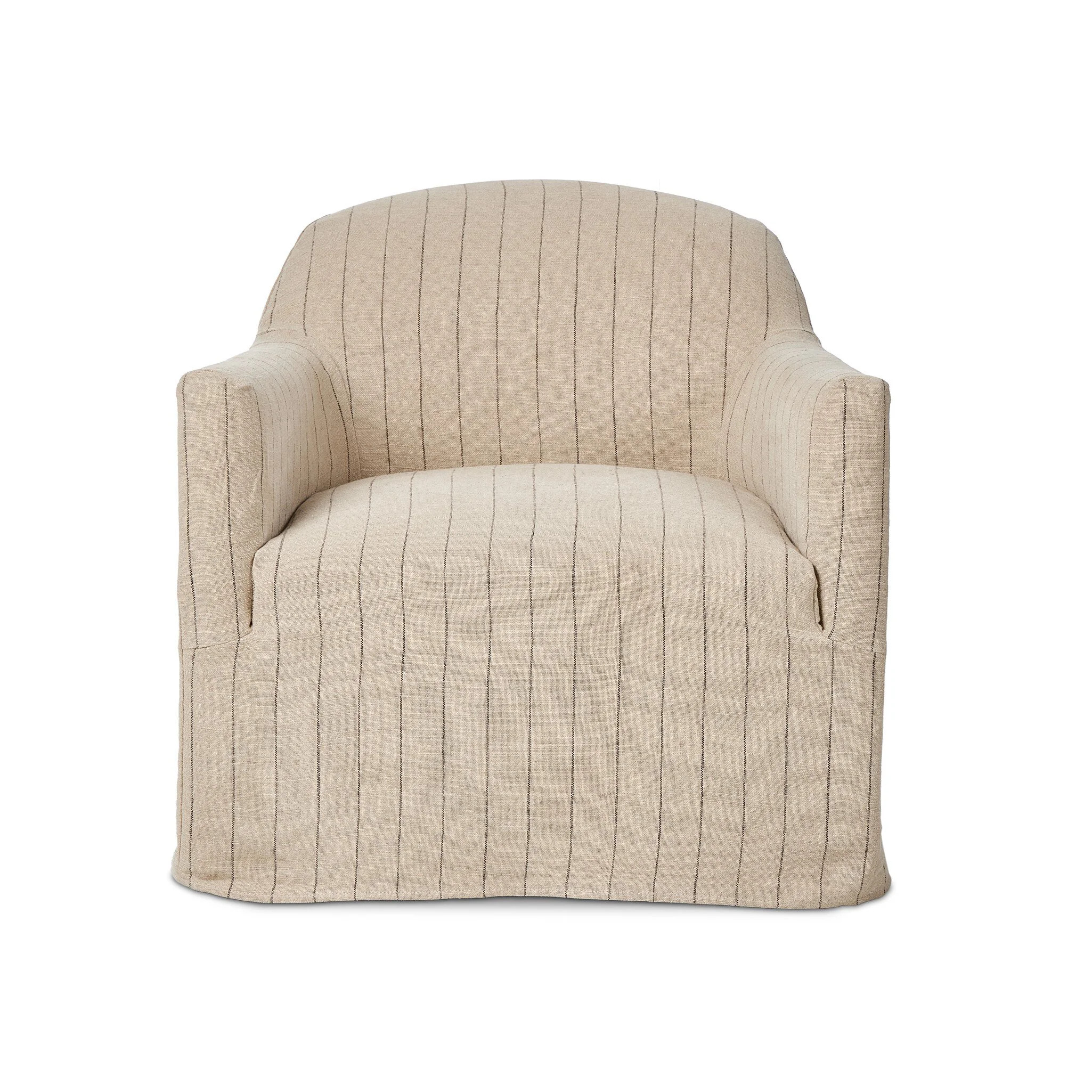 Lowell Slipcovered Swivel Armchair | Birch Lane